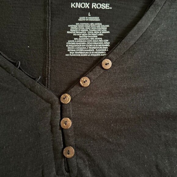 (2) Knox Rose Classic Relaxed Fit Short-sleeve V-Neck Shirts, Large, Black - Picture 2 of 3